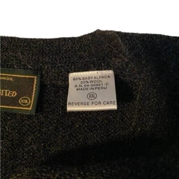 Peru‎ Unlimited Alpaca Wool Sweater Vest XXL Old Money Preppy Grandpa Luxe Grey - Picture 5 of 9